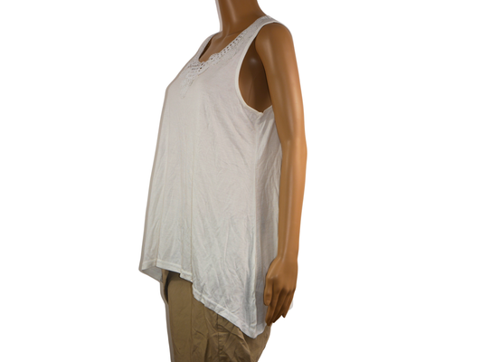 White studio sleeveless women's top