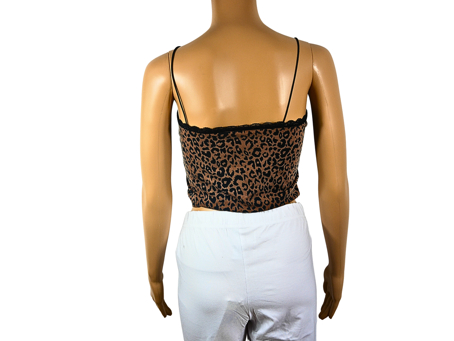 Trendy sleeveless animal print top