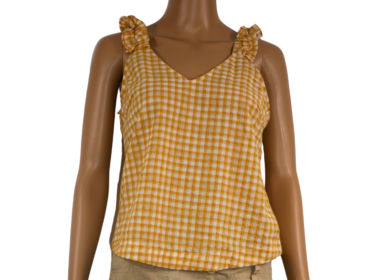 YAS Women's Checkered Top