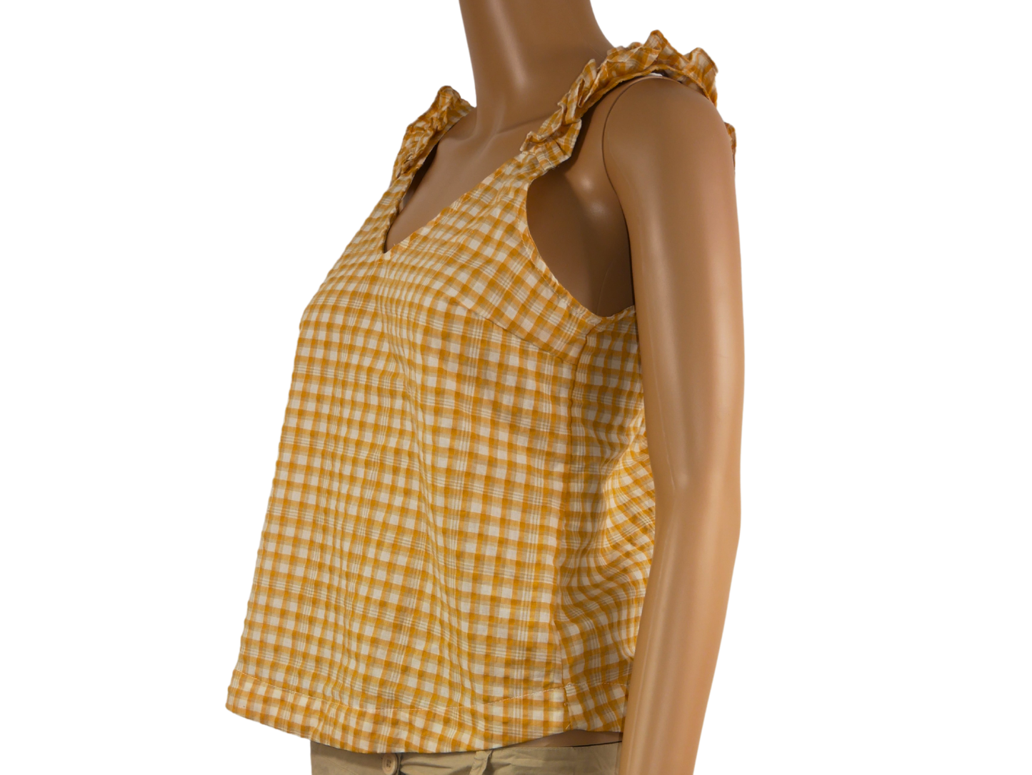 YAS Women's Checkered Top