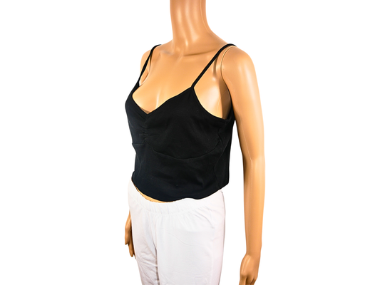 EVEN&ODD Black Sleeveless Thin Strap Top