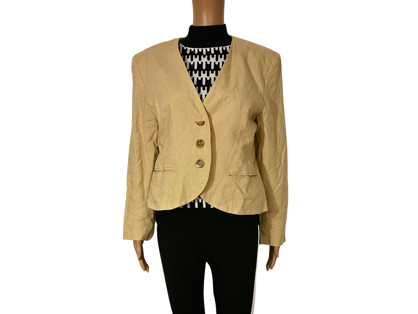 Vintage linen blazer jacket for women