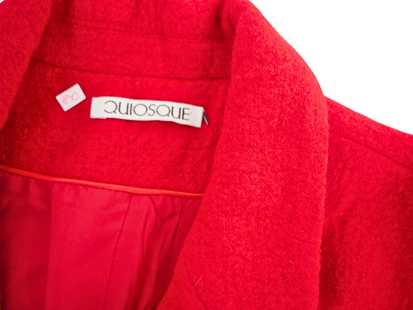 Women's Red Boiled Wool Blazer Jacket