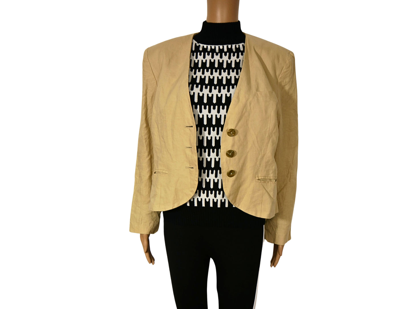 Vintage linen blazer jacket for women