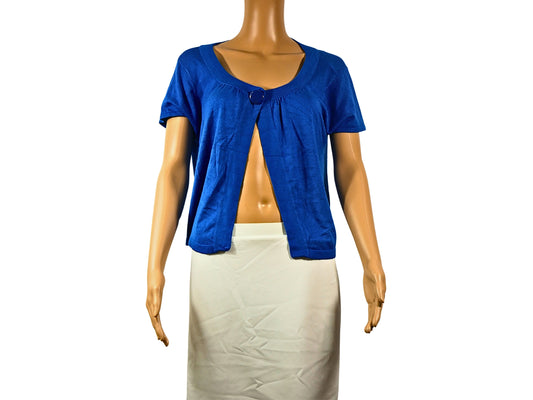 Wallis Blue Short Sleeve Cardigan - Size M