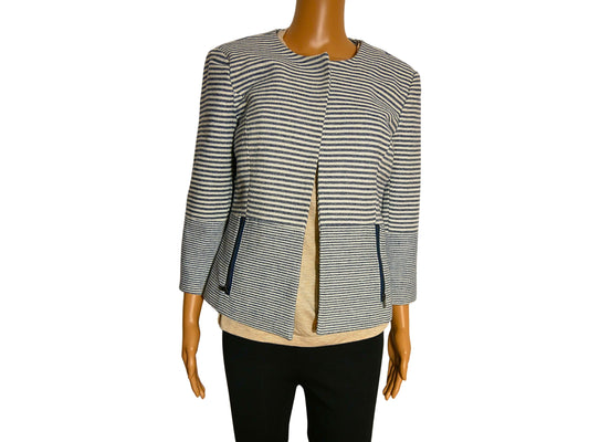 blazer 3/4 à rayures en couleur bleu-blanc de la marque Only