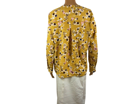 classic yellow blouse with floral print