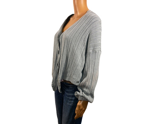 Cardigan gris en maille fine Hollister