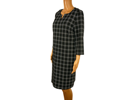 Robe en maille noire imprimée carreaux C&A