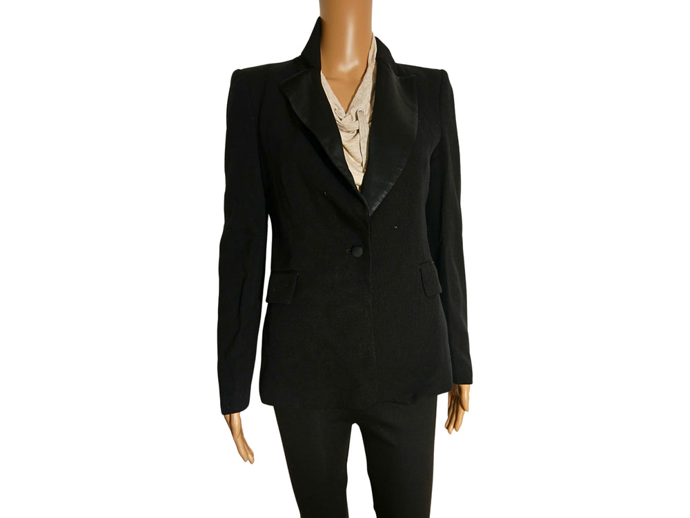 Blazer smoking vintage noir pour femme