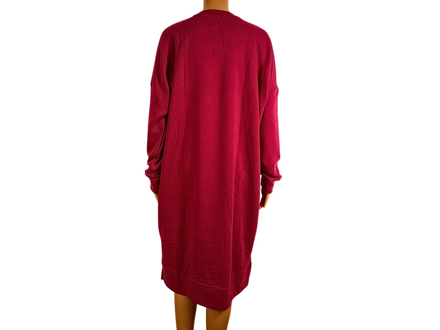 Robe sweat rouge longueur genoux