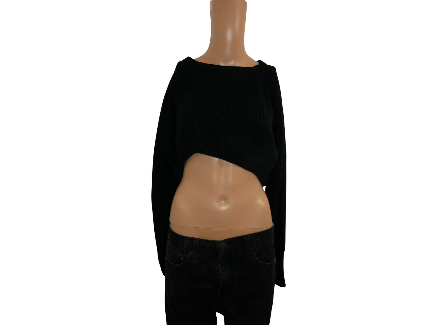 Pullover crop en maille de seconde main