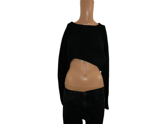 Pullover crop en maille de seconde main