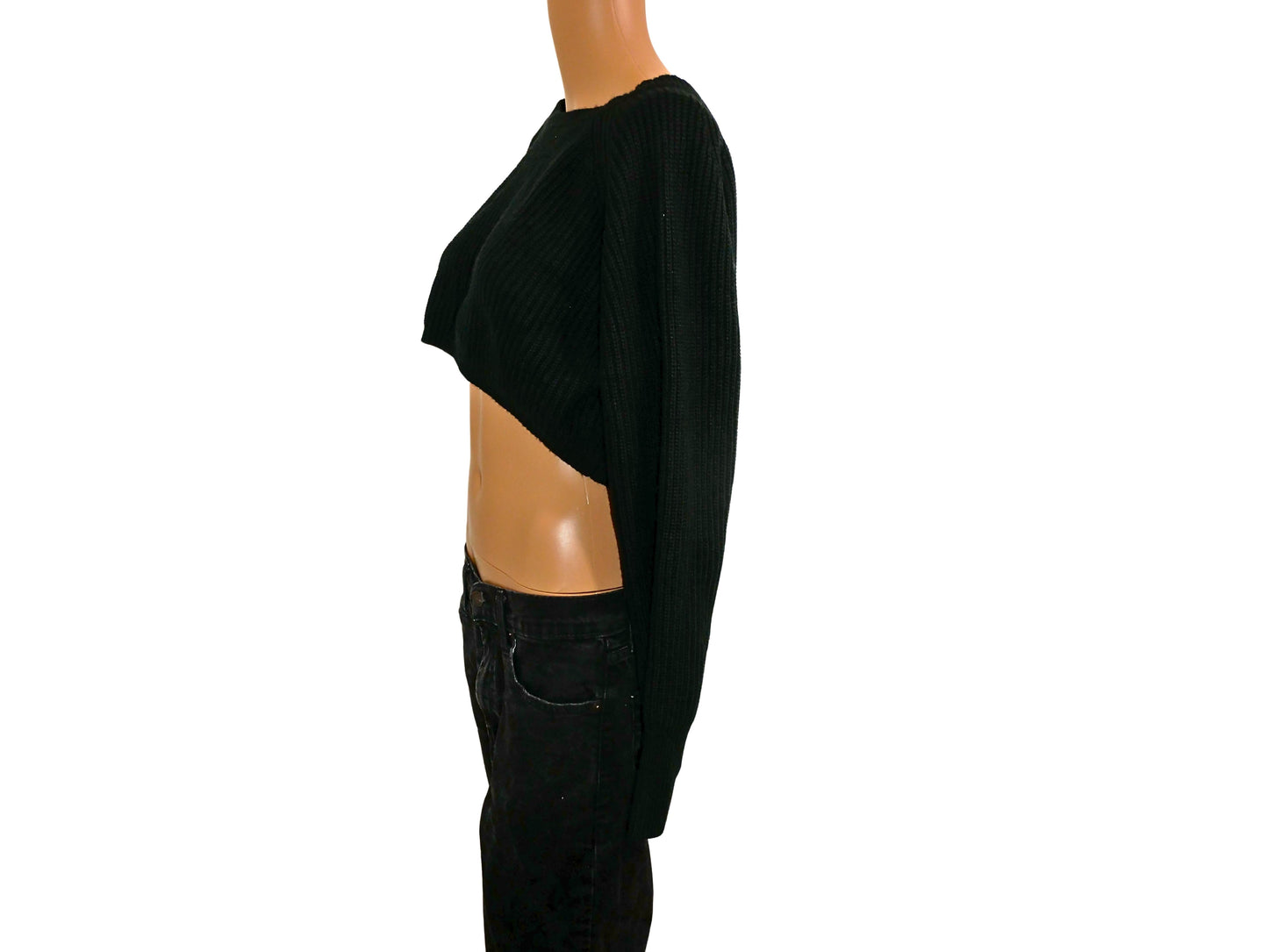 Pullover crop en maille de seconde main