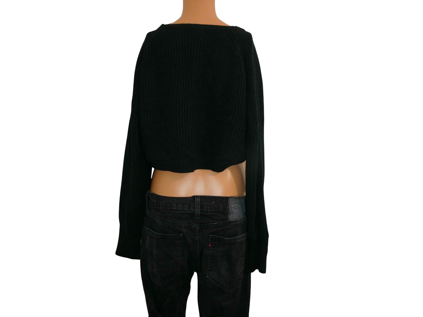 Pullover crop en maille de seconde main