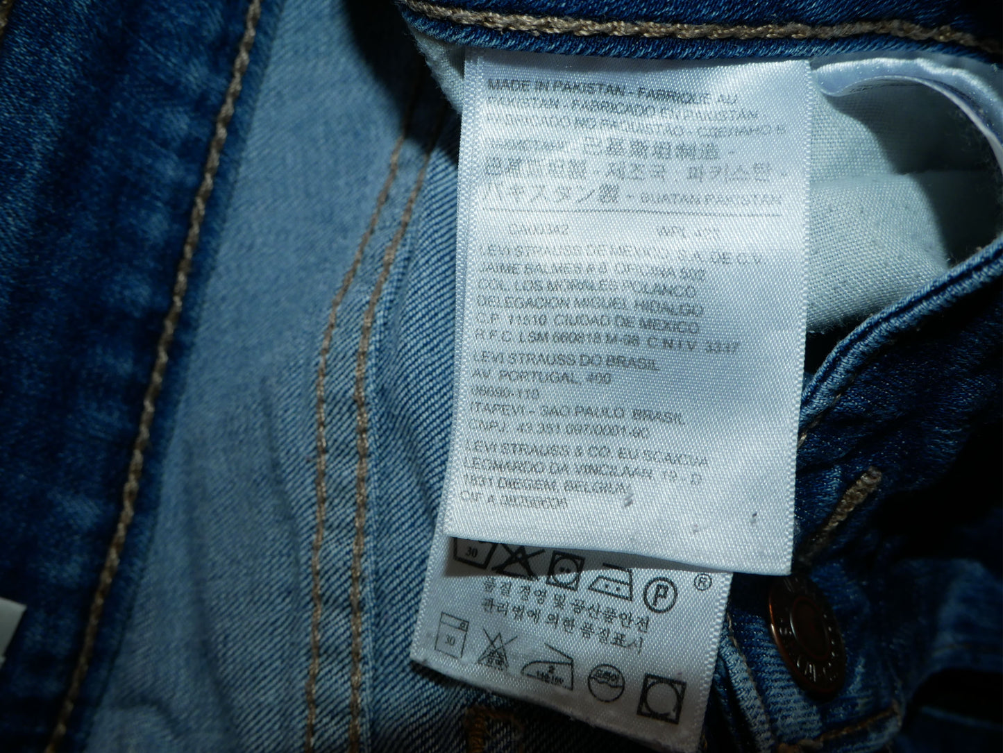 Jean droit bleu délavé Levi's