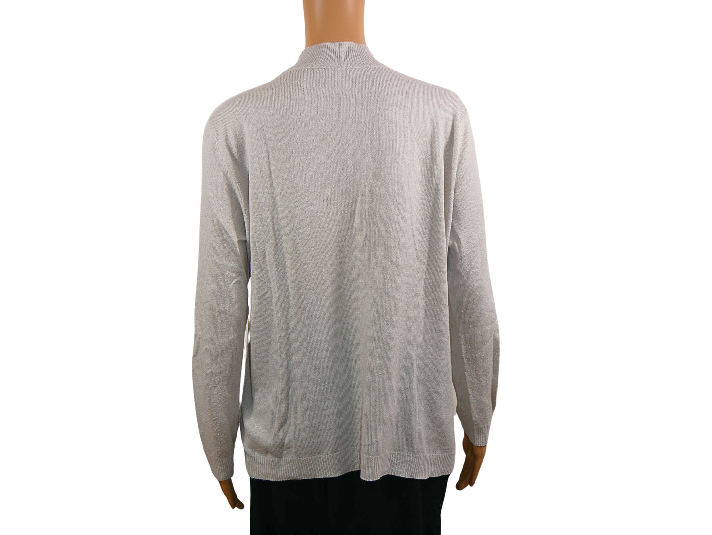 Pull col haut gris maille fine