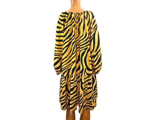 Robe jaune imprimée H&M