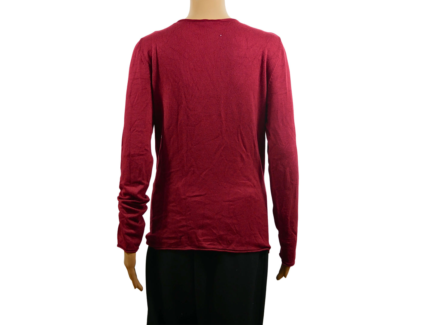 Pull maille fine rouge col V S.Oliver