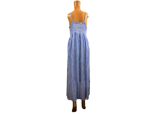 Robe longue bretelles fines à rayures Gina