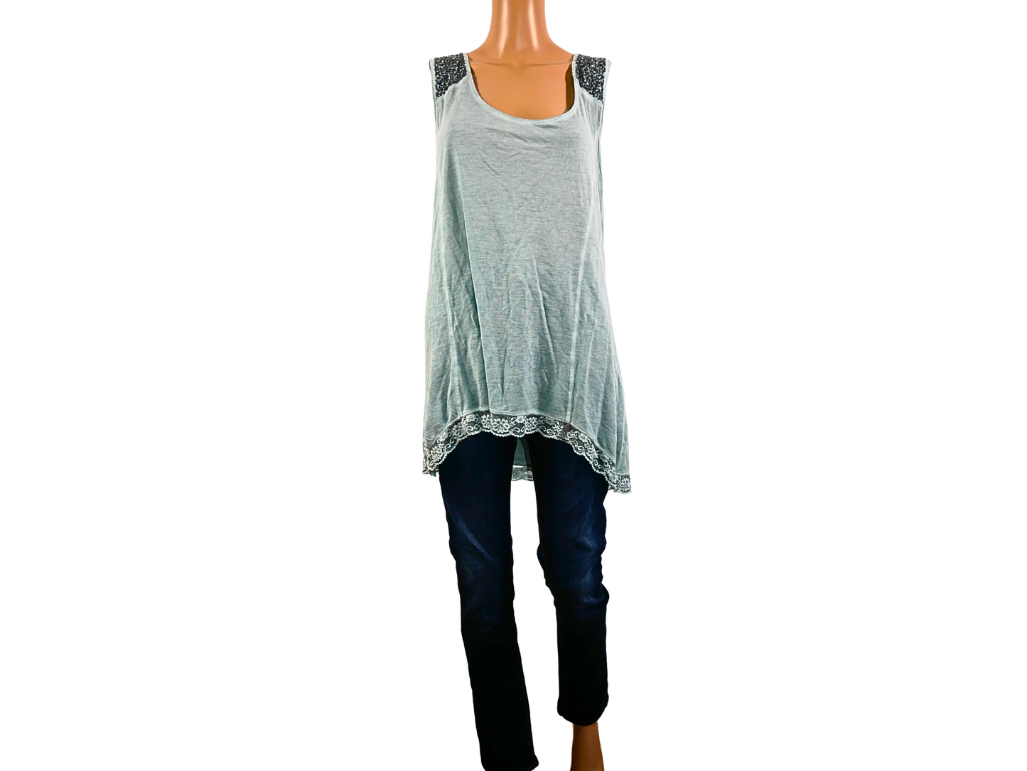 Top long fluide gris