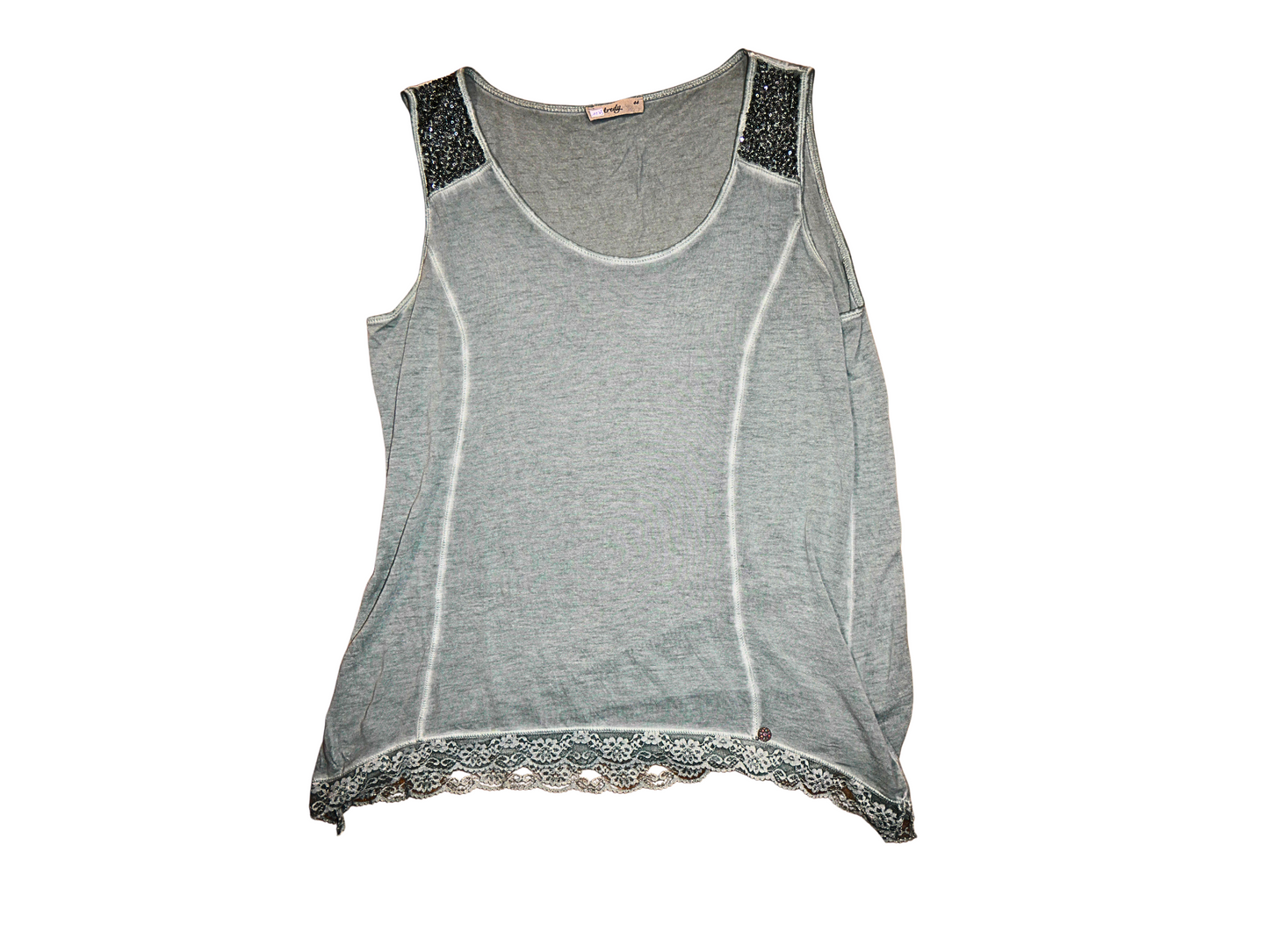 Top long fluide gris