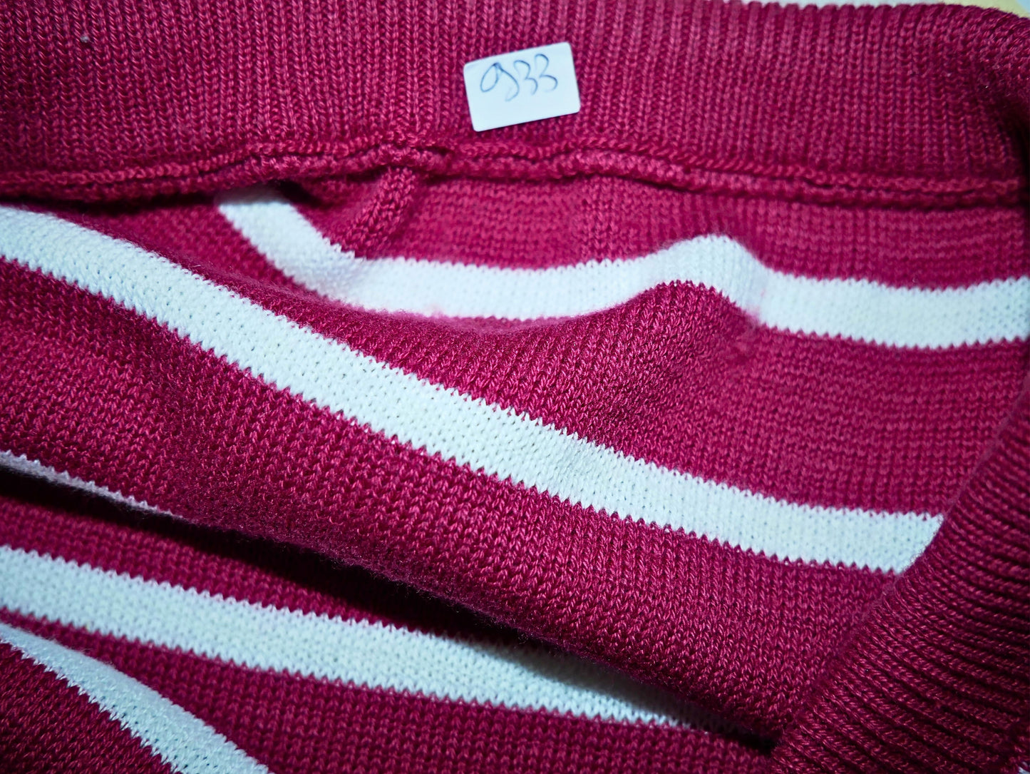 Women's 3/4 red and white striped sweater