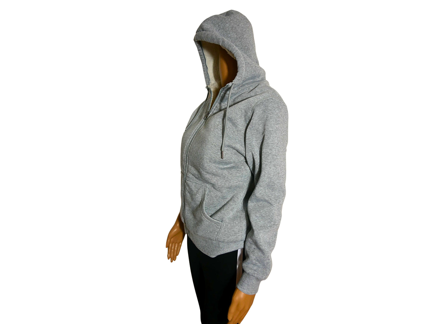 Sweat à capuche couleur uni avec fermeture pour femme