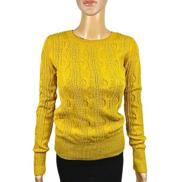 Aphorism Zopfstrickpullover aus Wolle