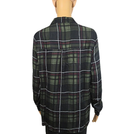 Bershka Double-breasted checked shirt