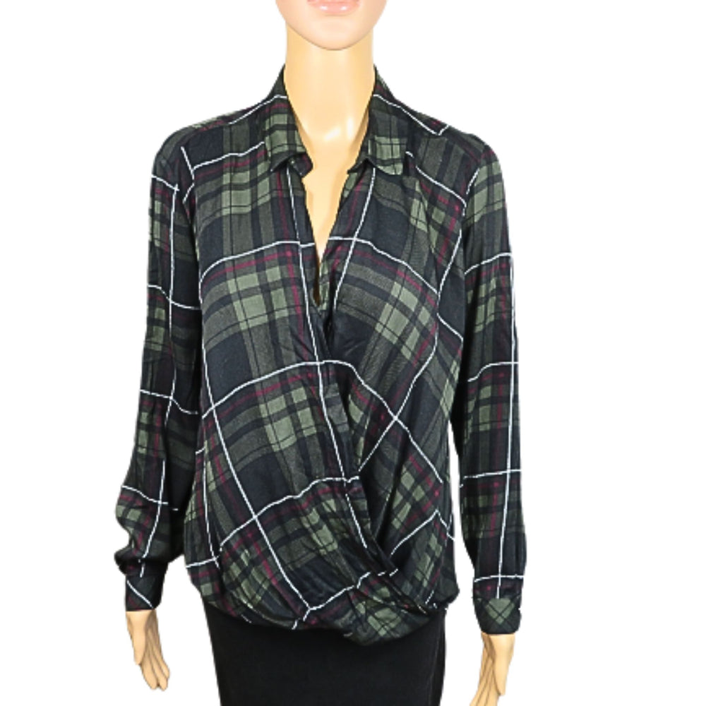 Bershka Double-breasted checked shirt