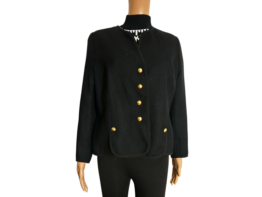 Schwarzer Vintage-Blazer aus den 80ern für Damen