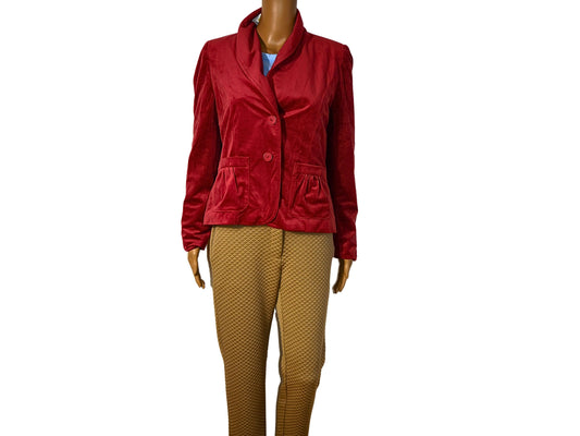 Quiosque Women's Red Velvet Blazer