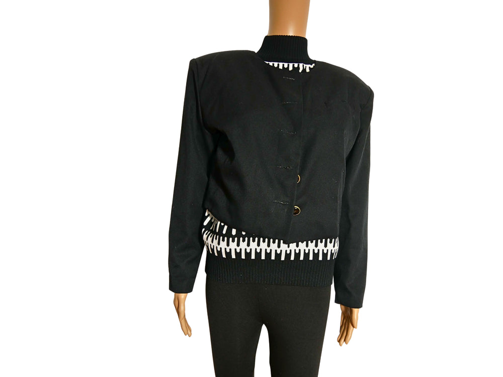 Blazer vintage noir des année 90 pour femme