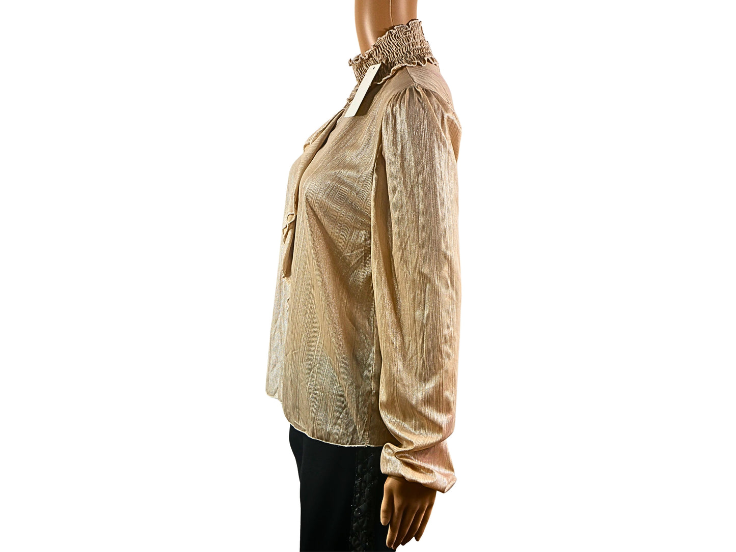 Beige high neck blouse