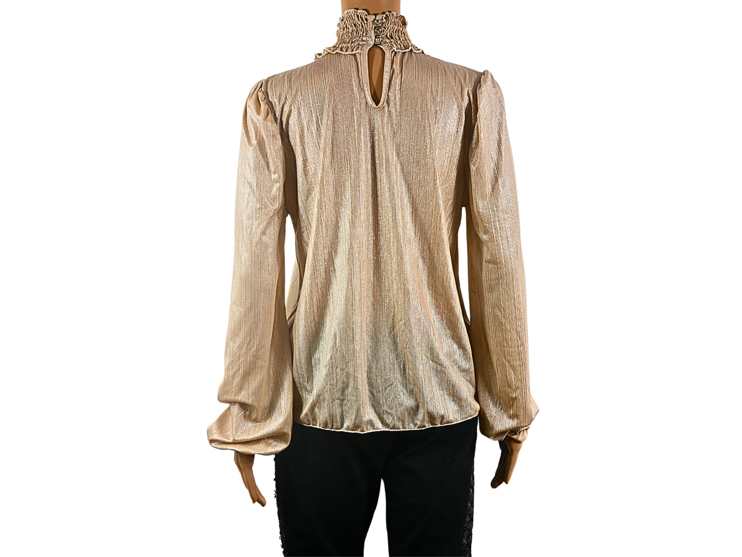 Beige high neck blouse