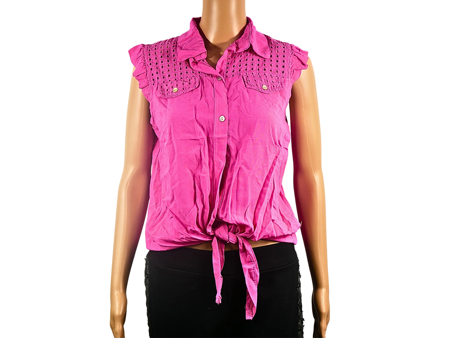 Blouse fuchsia nouée pour femme