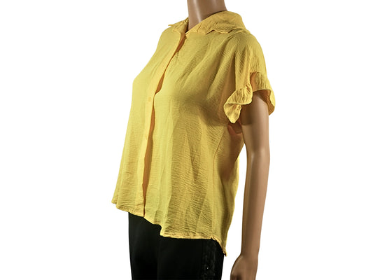 Yellow solid color blouse