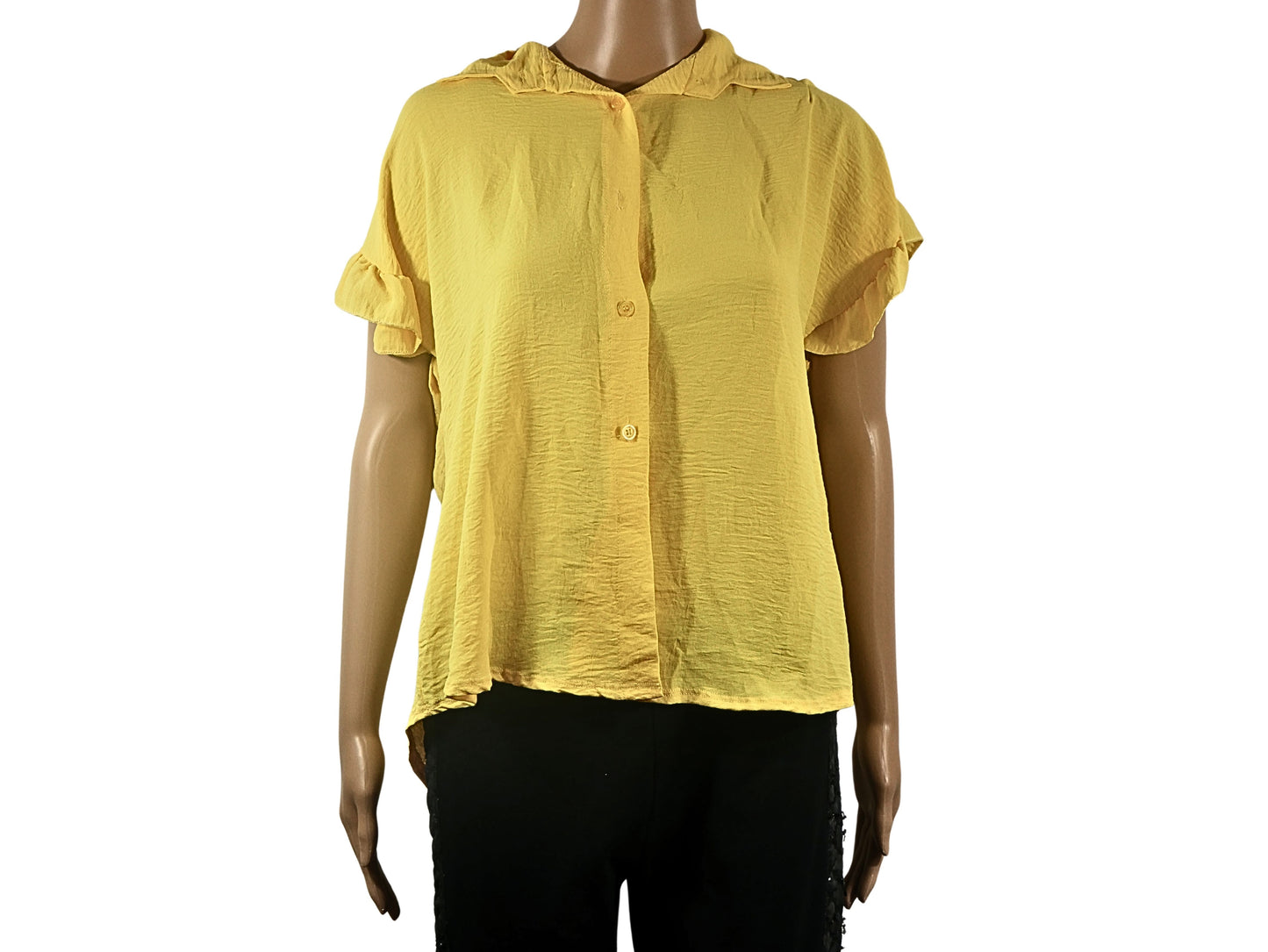 Yellow solid color blouse