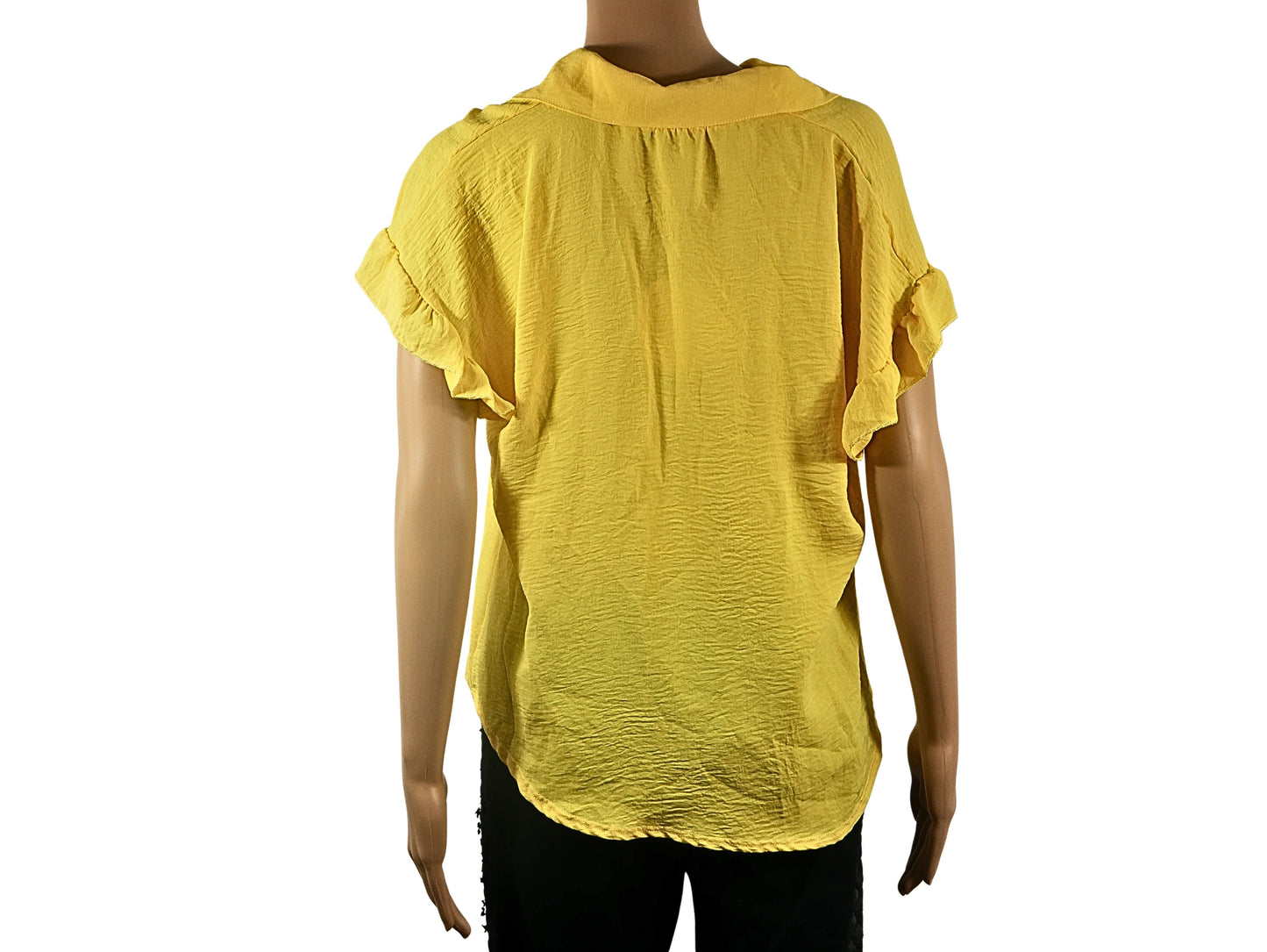 Yellow solid color blouse