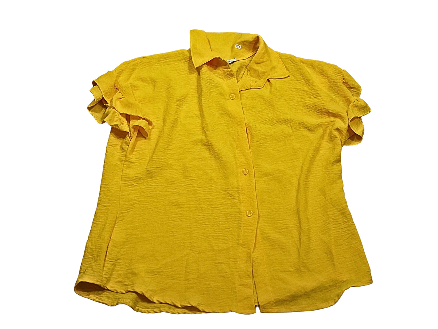 Yellow solid color blouse