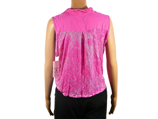 Blouse rose dentelle