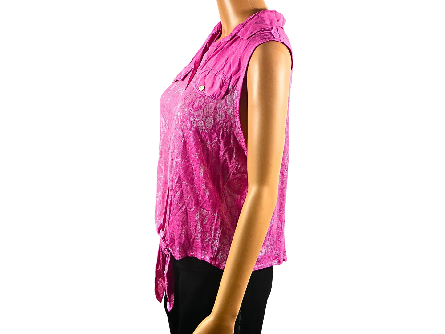 Blouse rose dentelle