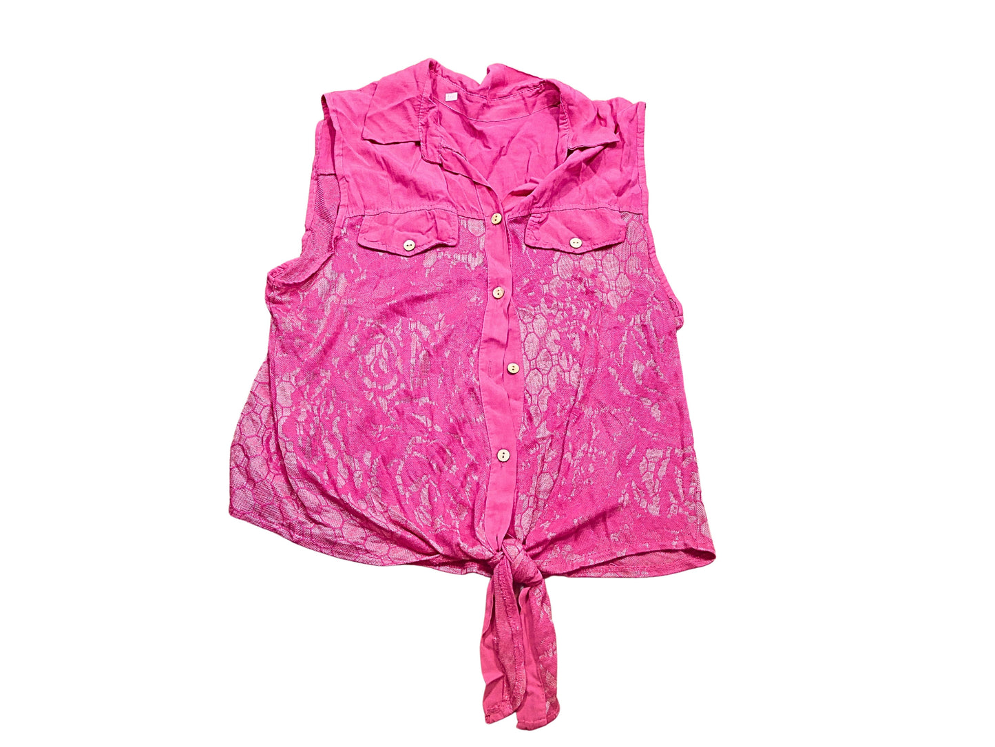 Blouse rose dentelle