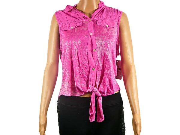 Blouse rose dentelle