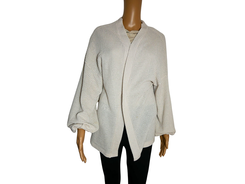 Cardigan blanc à manches longues décontracté à manches ouvertes  pour femme