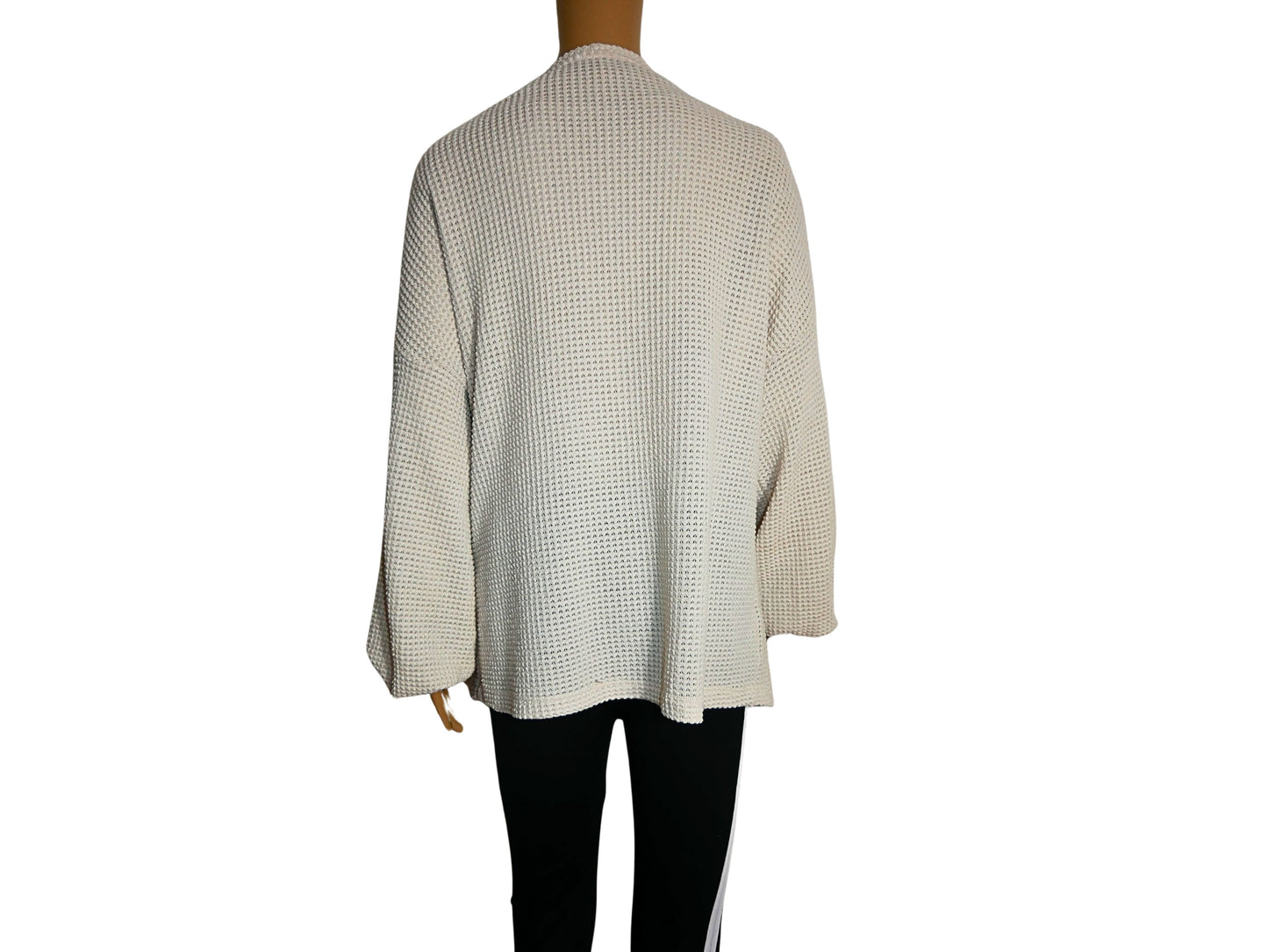 Cardigan blanc à manches longues décontracté à manches ouvertes  pour femme