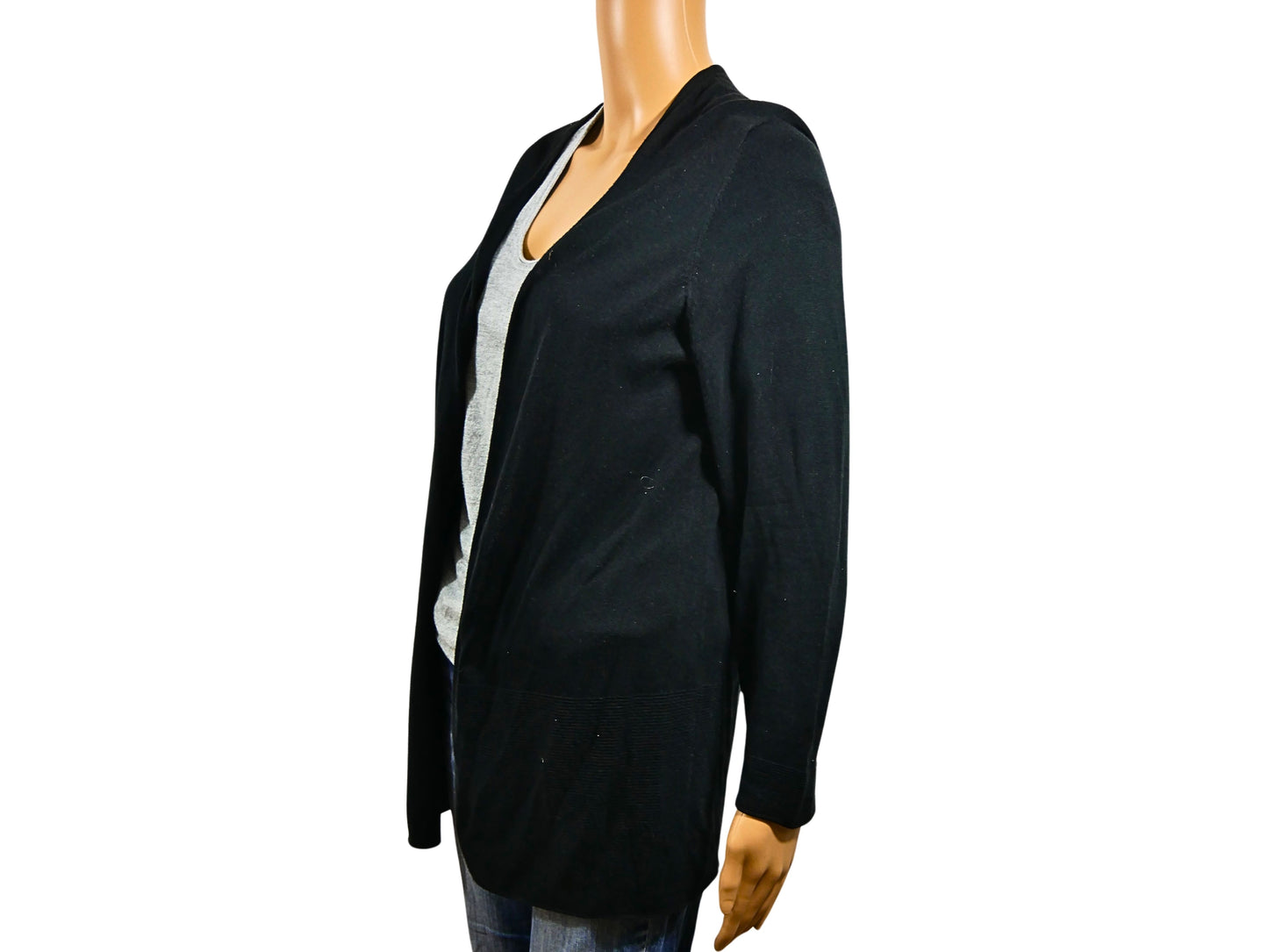 Cardigan long noir en maille fine Street One