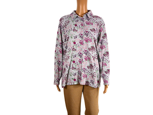 Chemise pull à motif floral pour femme