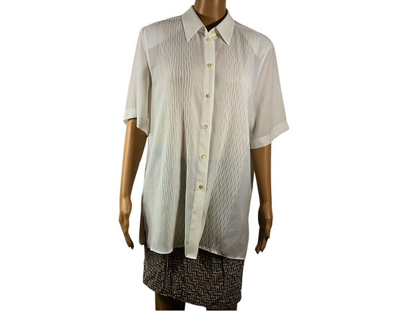 Women's vintage white button-down shirt